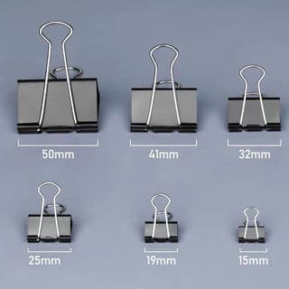 Prendedor De Papel aço caixa com 12 unidades TM; 25mm,32mm,41mm Grampo Binder Clip Artesanato