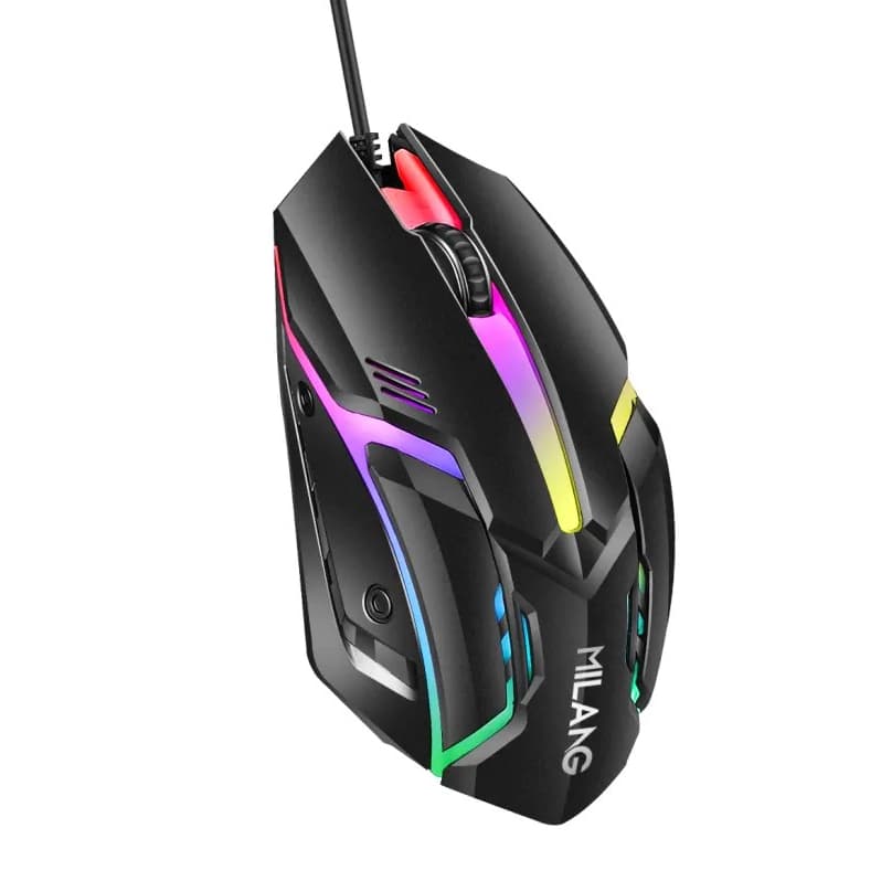 Mouse Usb Com Fio Luz Led Rgb Gamer Com Efeitos Luminosos
