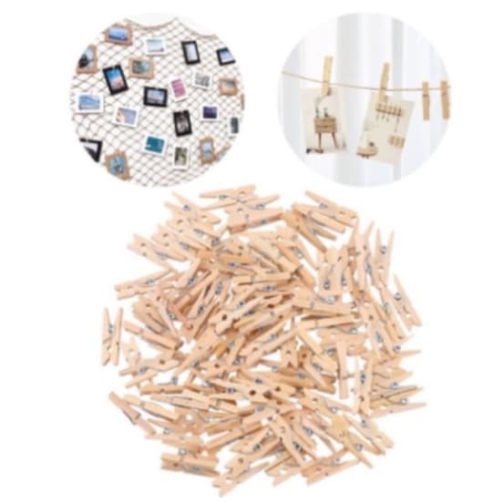 50 Mini Prendedores Pregador - Lembrancinhas - Fotos 2,5cm