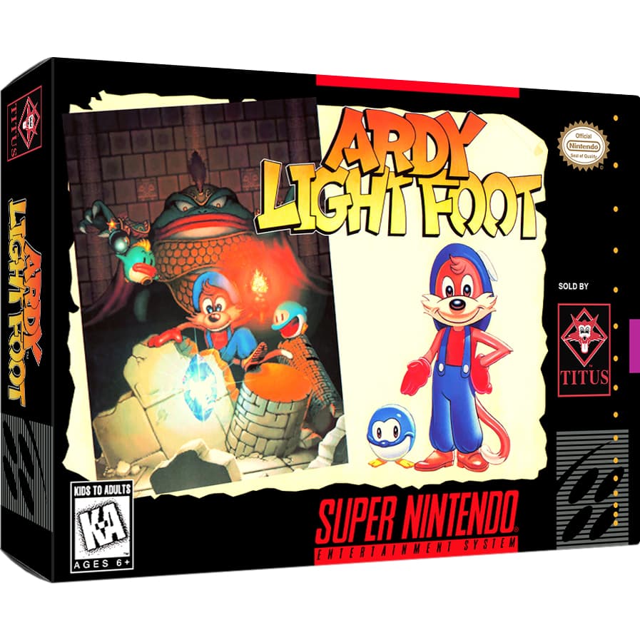 Ardy Lightfoot com caixa e manual Super Nintendo Novo