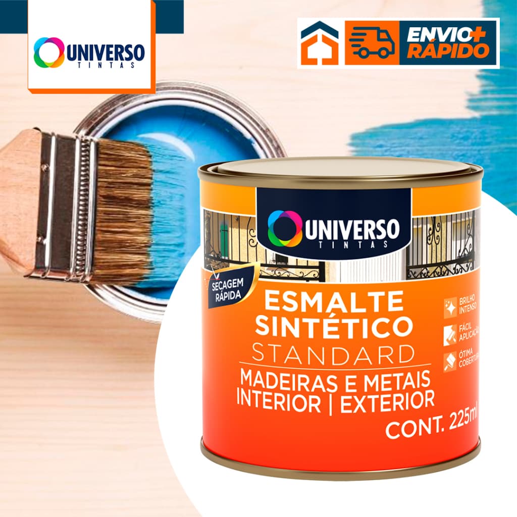 Tinta Esmalte Sintetico Para Madeira e Metal/Ferro 225ml 1/16 Universo Pequenos Reparos
