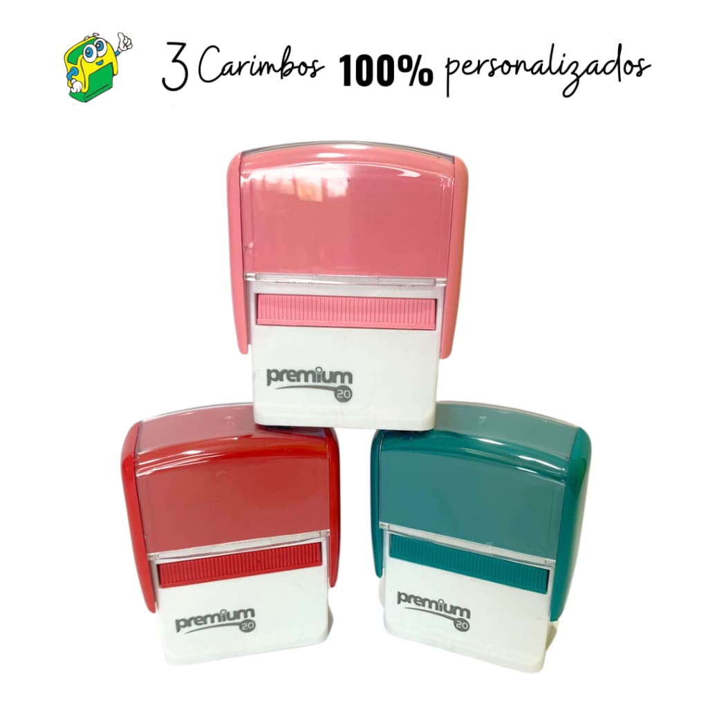 Kit 3 carimbos personalizados