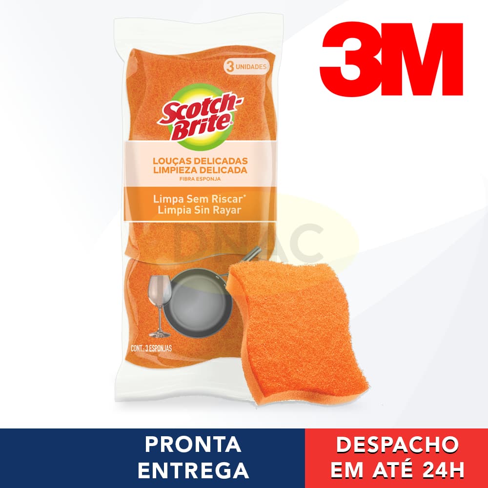 Kit 9 Esponjas De Limpeza Para Lavar Louça Delicada Não Risca - 3M