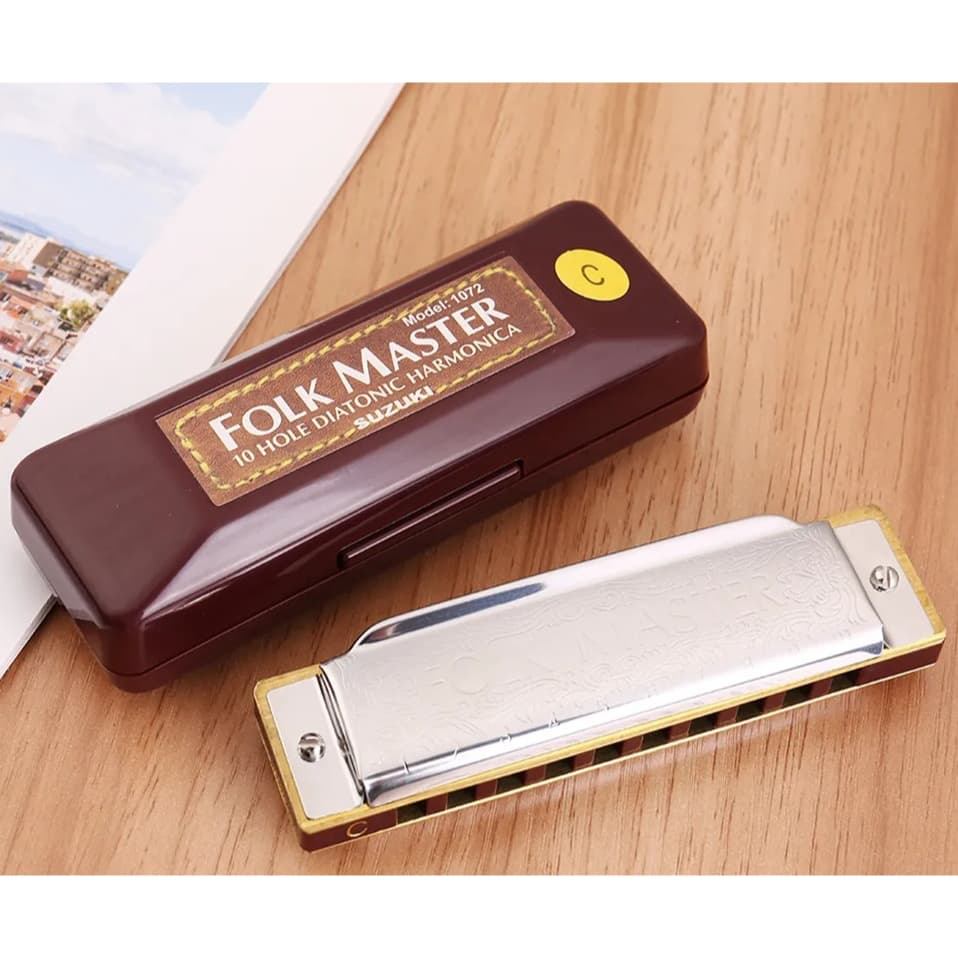 Harmonica gaita de boca Suzuki Folk Master Diatonica afinada em Do( C ) 10furos