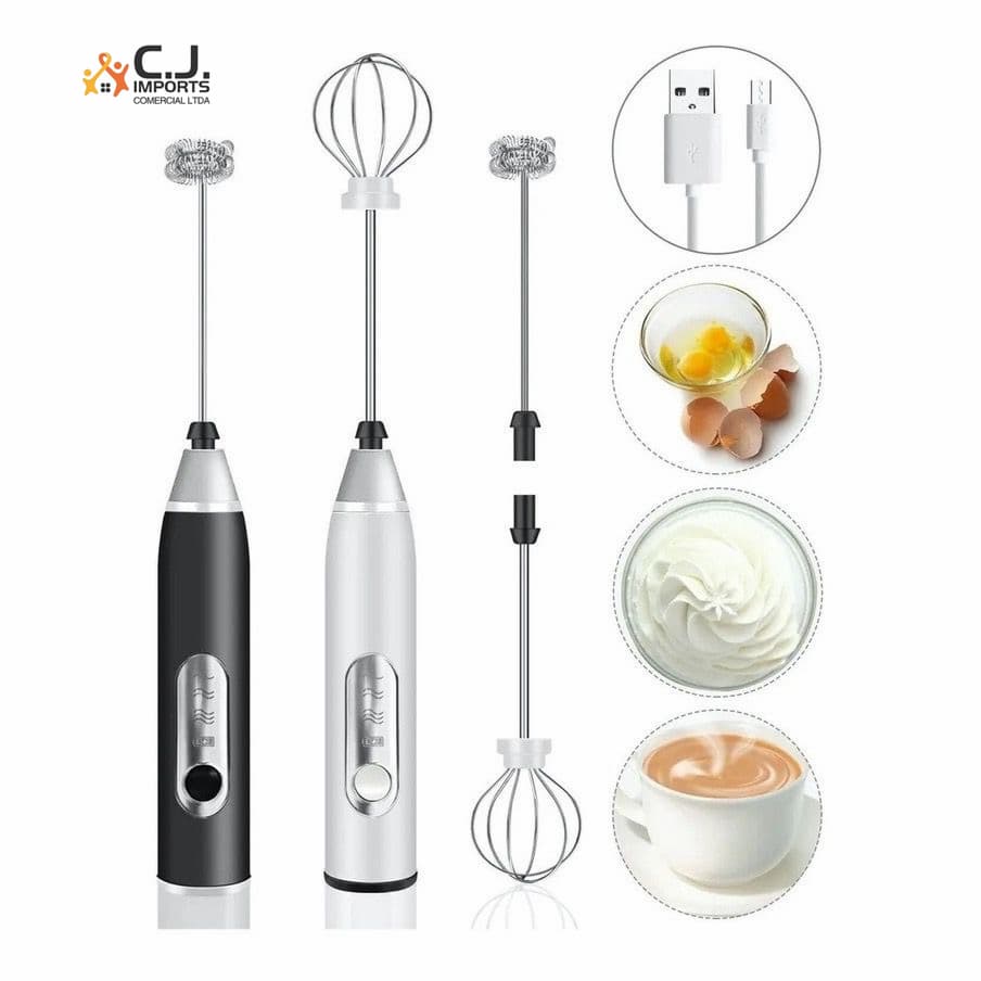 Batedor Misturador Mixer Elétrico 2 EM 1 para Bebidas Leite Café Clara de Ovos com Cor para escolher
