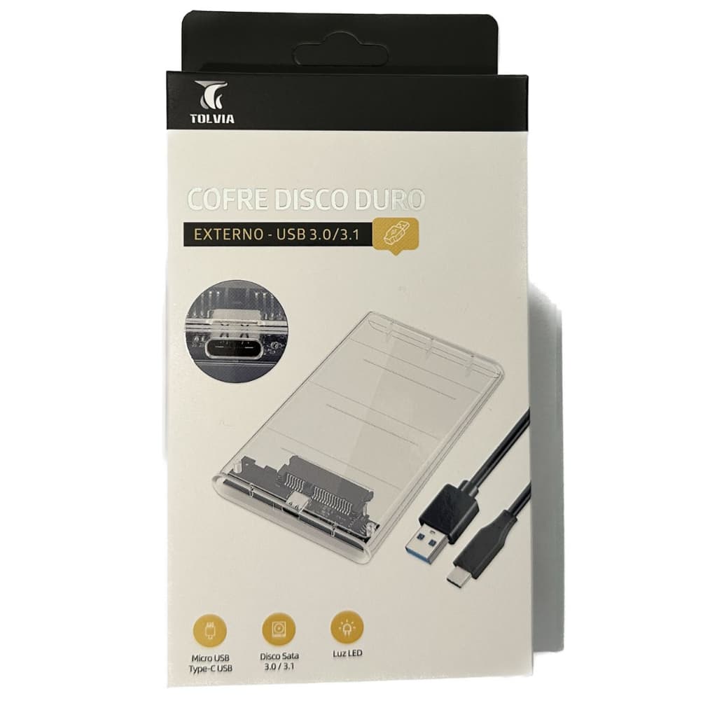 Case Slim Hd Ssd Adaptador Usb 3.0/3.1 Sata 3.0" Externo 5gbps Rápido Transparente