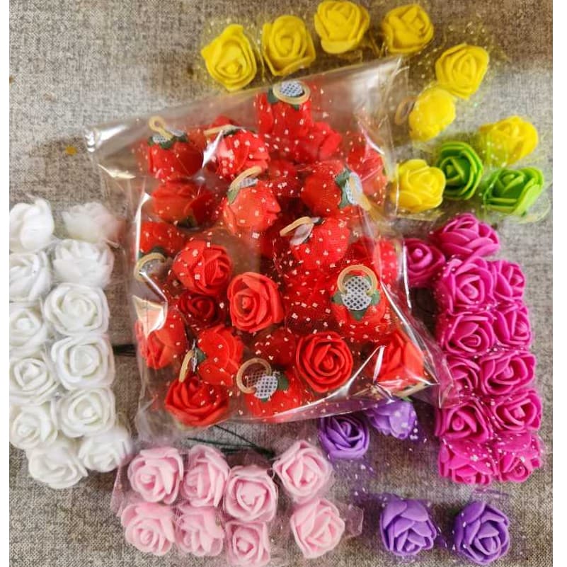 Laços Florzinha Penteado Pet 30 Unid Amora EVA Artificial Rosa Pet Shop