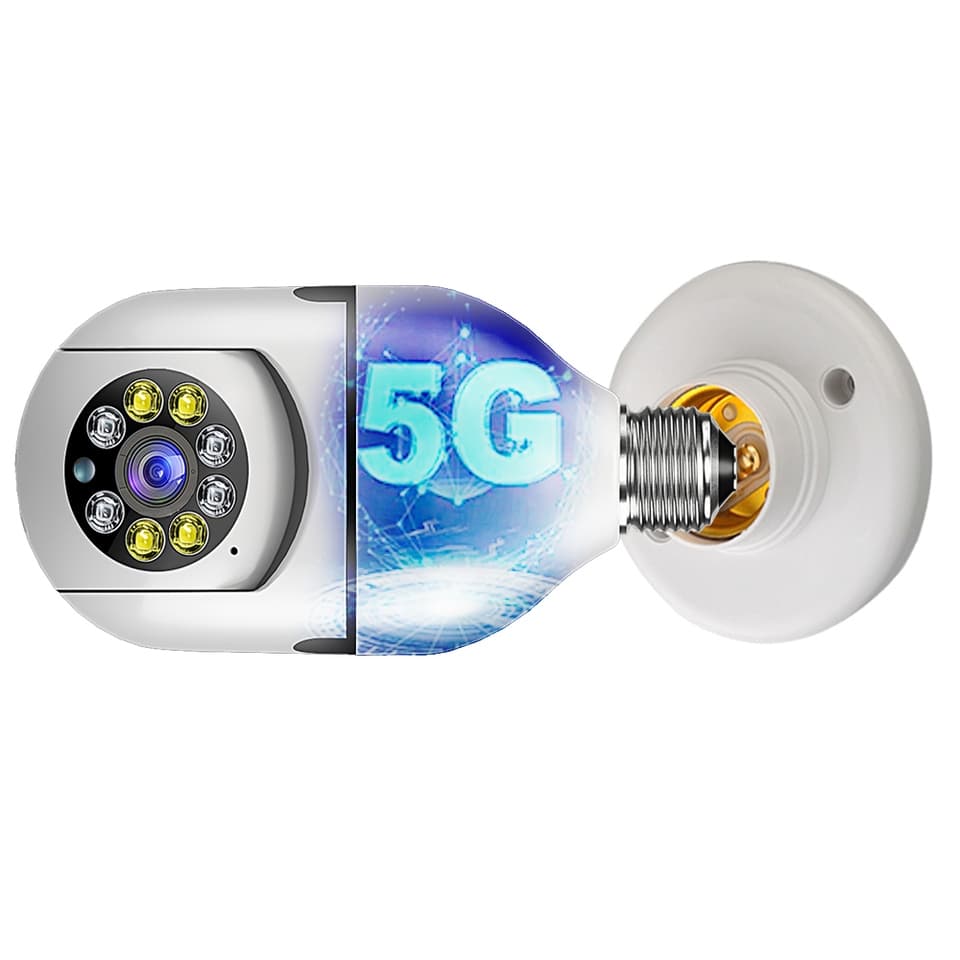 Câmera segurança wifi 5 Ghz ip sem fio 360° encaixe lampada bocal 5g  VIVO Fibra App yoosee bivolt