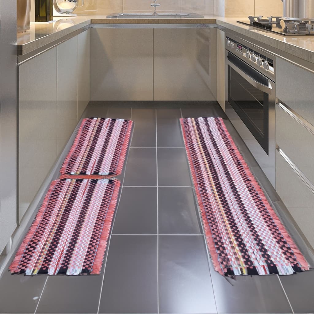 Jogo Tapetes de Cozinha 3 Peças 2 Tapetes + 1 Passadeira