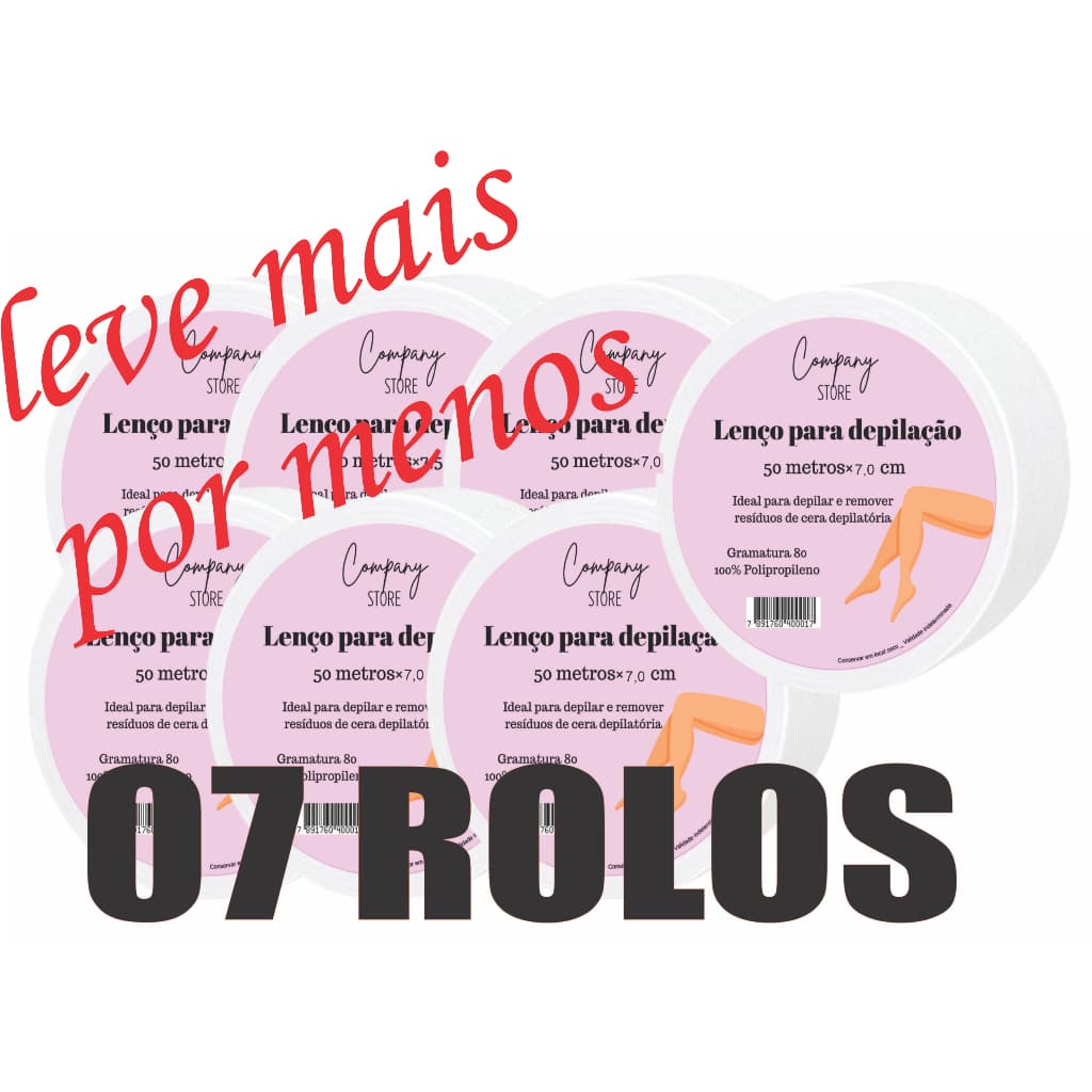 Tnt Para Depilaçao Kit 07 ROLOS, ENVIO RAPIDO 24HRS UTEIS Gramatura 80% 50 MTS. Papel para Depilaçao