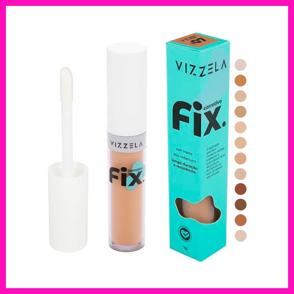 Vizzela Corretivo Fix Soft Matte Alta Cobertura