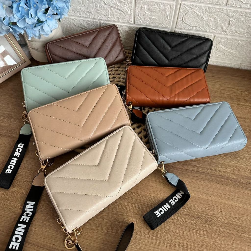 Carteira Feminina  médio em 2 Zíper Bordada1105