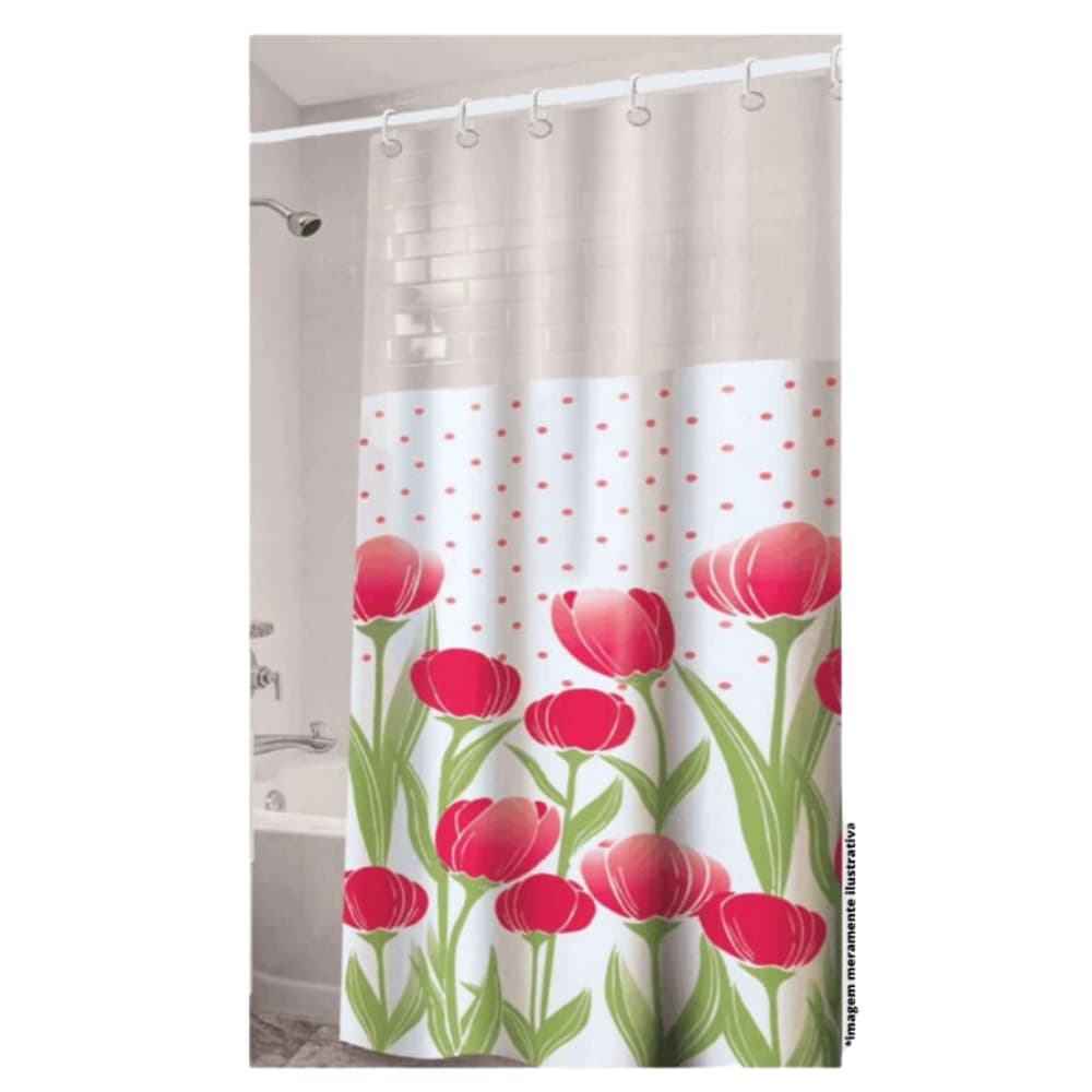 Cortina Box Banheiro Ajustável Com Varão Incluso