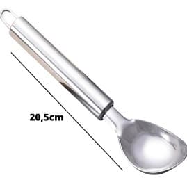 Colher Colheres 20,5cm Pegador Pegadora De Sorvete Açai E Sobremesa Para Cozinha Cromado Aço Inox Prata