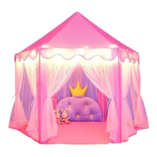 barraca casinha cabana infantil tenda castelo princesa + com/sem luzes led rosa e azul promoçao melhor preço