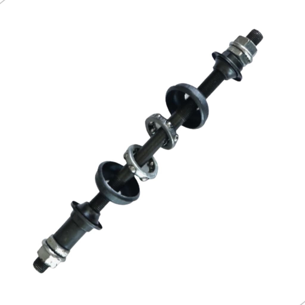 Eixo Traseiro Marcha Completo 200mm Caixas Colares Aço Bike - Eixo longo Grande