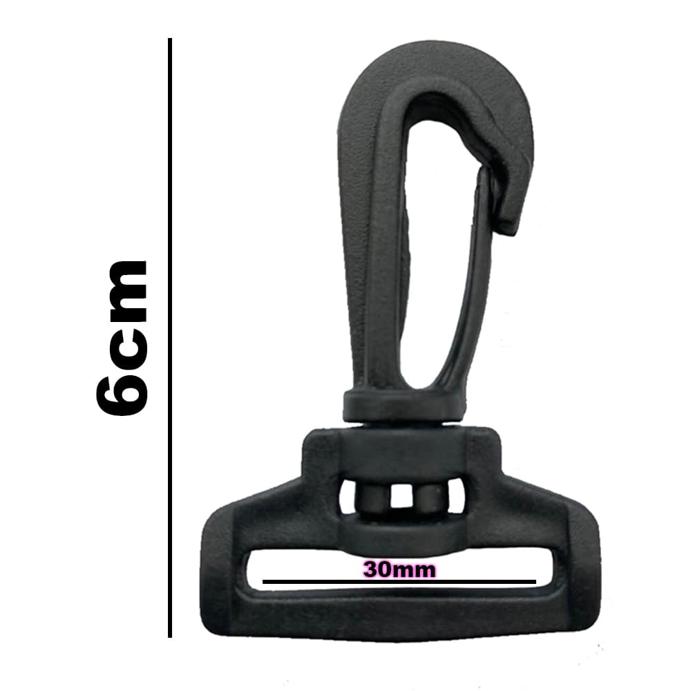 10un Mosquetão 30mm Plástico Fecho Gancho Bolsas Mochilas Artigos Costura Confecções
