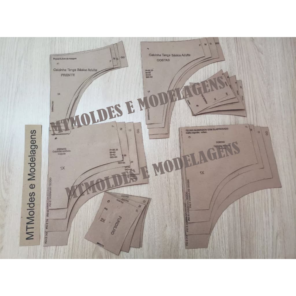Kit Moldes Modelagem Calcinha Básica Tanga e calçola Senhora 80g