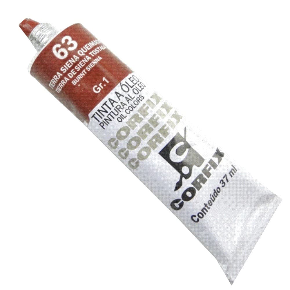 Tinta à Óleo para pintura em tela Corfix Bisnaga Gr.1 - 63 Terra de Siena Queimada