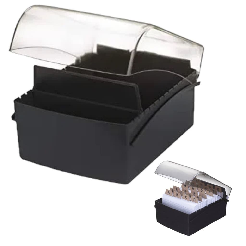 Fichário de mesa organizador de fichas pautadas 4 x 6 Preto Pequeno Maxcril