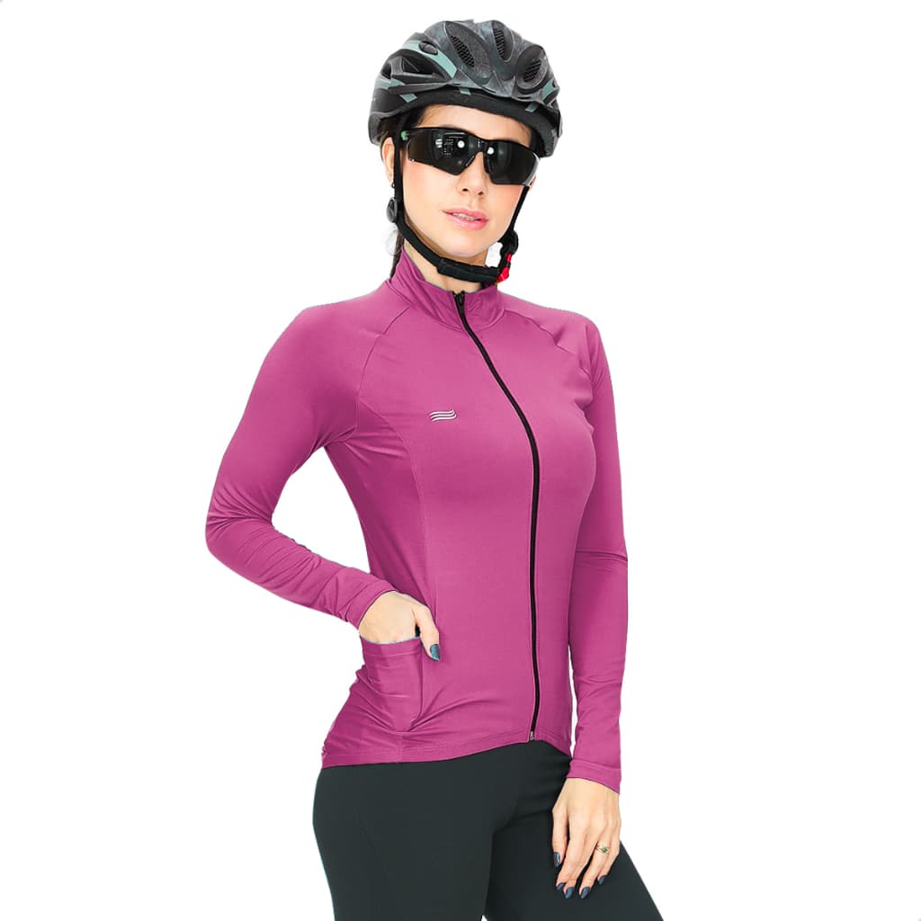 Jaqueta Ciclista Feminina Blusa Proteção UV 50 esportes corridas caminhadas