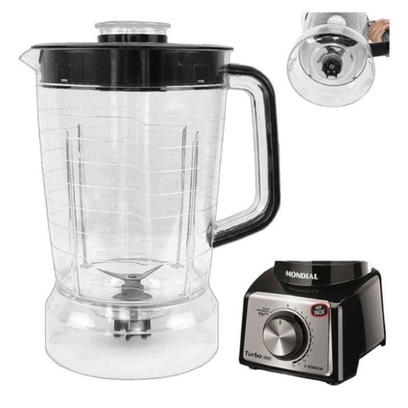 Copo Para Liquidificador Mondial Turbo Inox L-1000 L1200 Acrilico