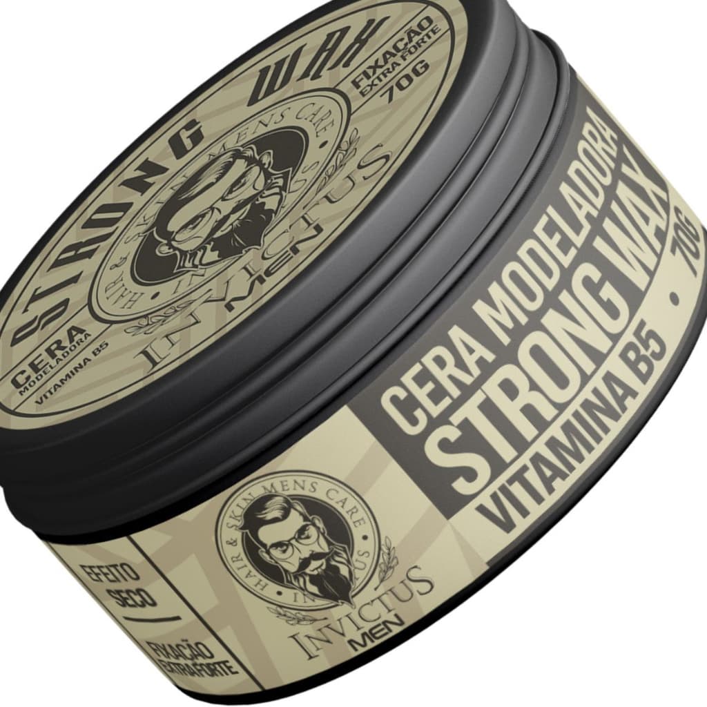 Cera Modeladora Para Cabelos Strong Wax - Efeito Seco Fosco Mega FIxação Invictus Men 70g