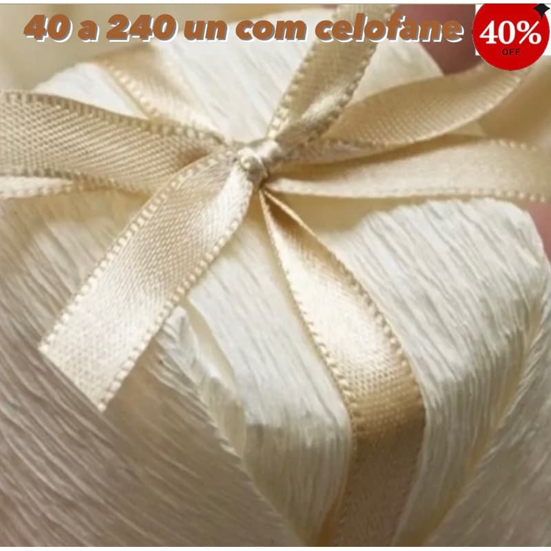 kit 40~240 papel bem casado champagne + celofane