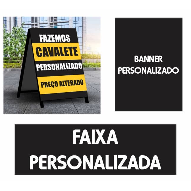 Kit Cavalete, banner e faixa personalizados