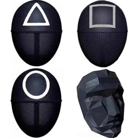 Máscara Fantasia Round 6 para Cosplay de Jogadores e Líder Front Man – Ideal para Festas, Eventos e Fãs da Série