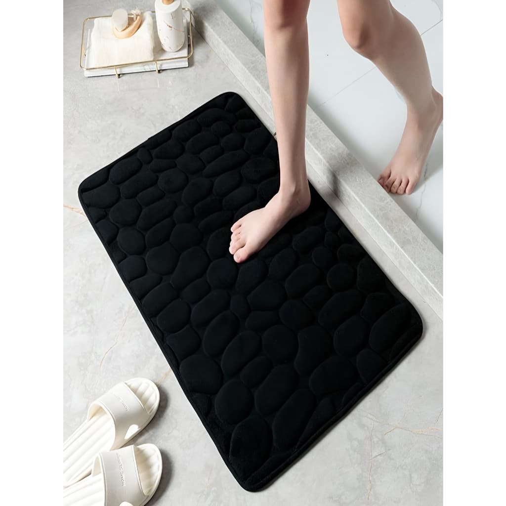 Tapete de Porta Para Banheiro Estampa Pedra 60 cm Fino