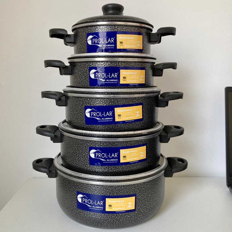 Jogo de Panelas 5 peças em Alumínio Excelente Qualidade