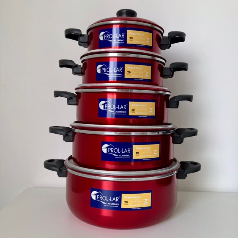 Jogo de Panelas com 5 peças em alumínio resistente Excelente qualidade