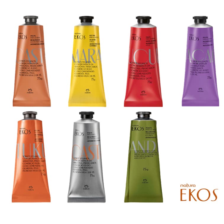 Polpa Hidratante para as Mãos ou Pés Ekos Natura 75g: Maracujá, Castanha, Açaí, Tukumã, Andiroba e Ucuuba