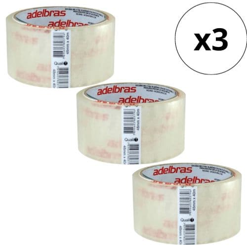 Fita Adesiva Transparente Larga Para Embalar  Papelaria, Encomendas  Ecommerce Adelbras