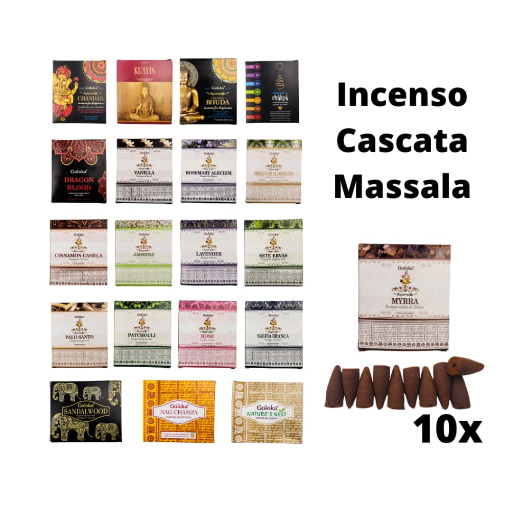 Incenso Cascata Goloka Natural Linha Ayurvedic