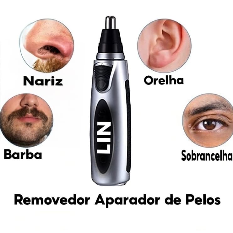 Removedor Pelos Elétrico Portátil Para Nariz Orelha - Tecnologia de Lâminas Giratórias Dupla Borda