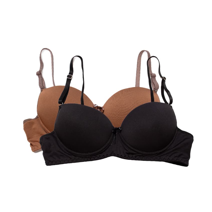 Kit 2 Sutiãs Básicos De Microfibra Com Bojo