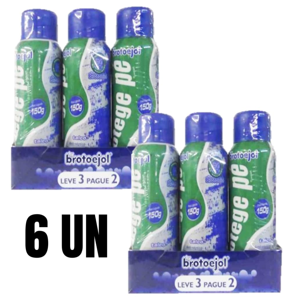 Kit Com 6 Talco Para Pés Canforado 150g Brotoejol