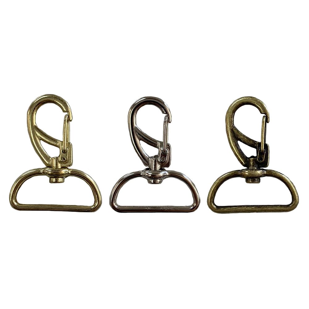 10un Mosquetão 30mm Niquelado / Dourado / Ouro Velho Fecho Gancho Bolsas Mochila Alça