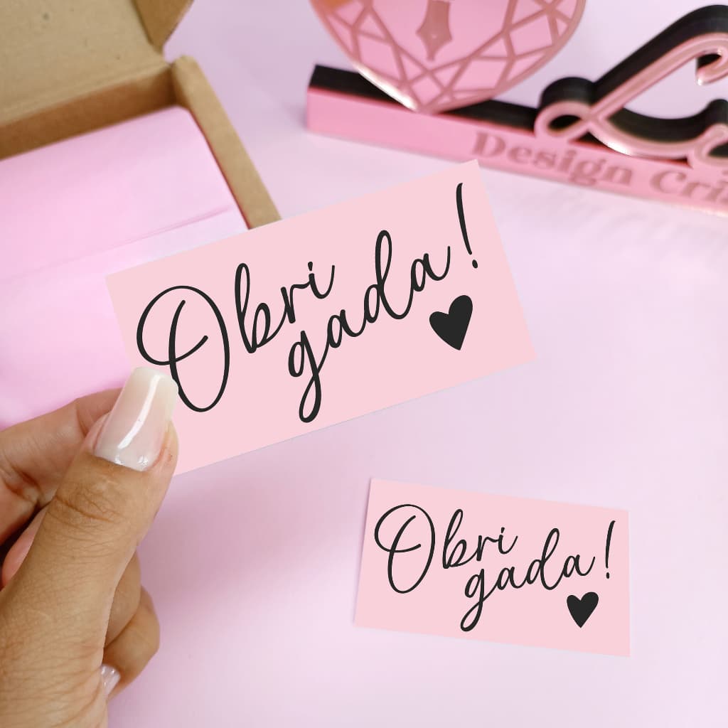 50/100uni Cartões de Obrigada - Cartão de Agradecimento - Pronta Entrega