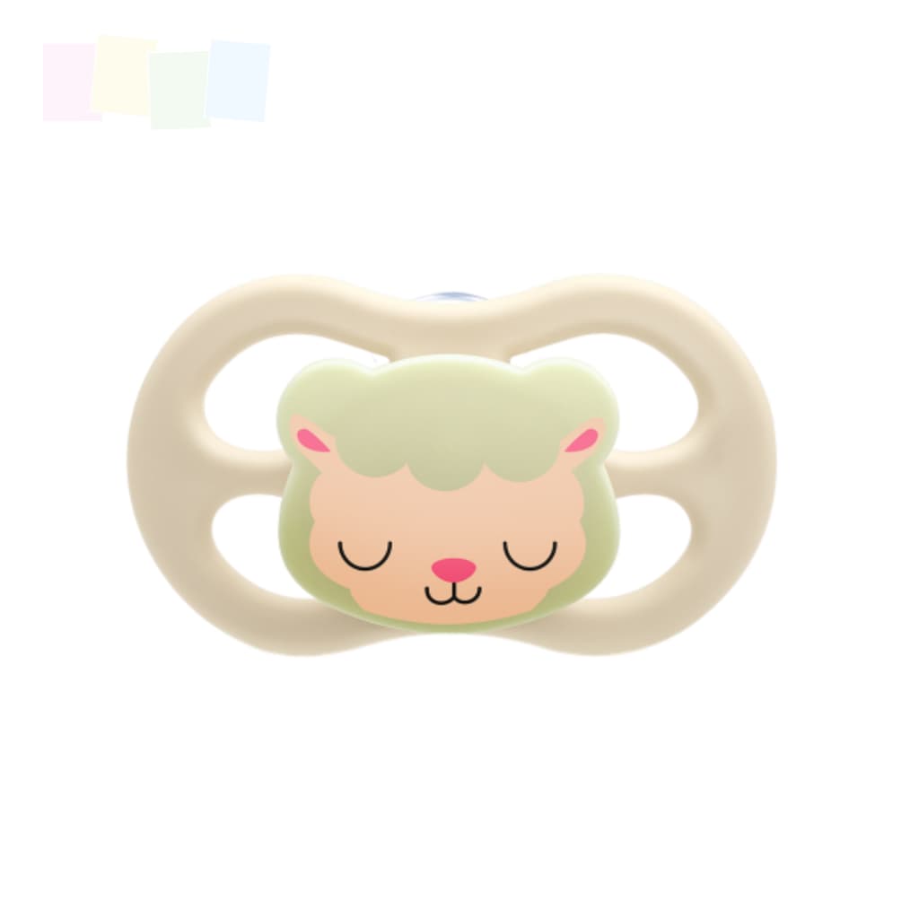 Chupeta Little Friends Brilha no Escuro Simétrica Lillo 0+m  Tam 1 Neutra Glow Carneirinho