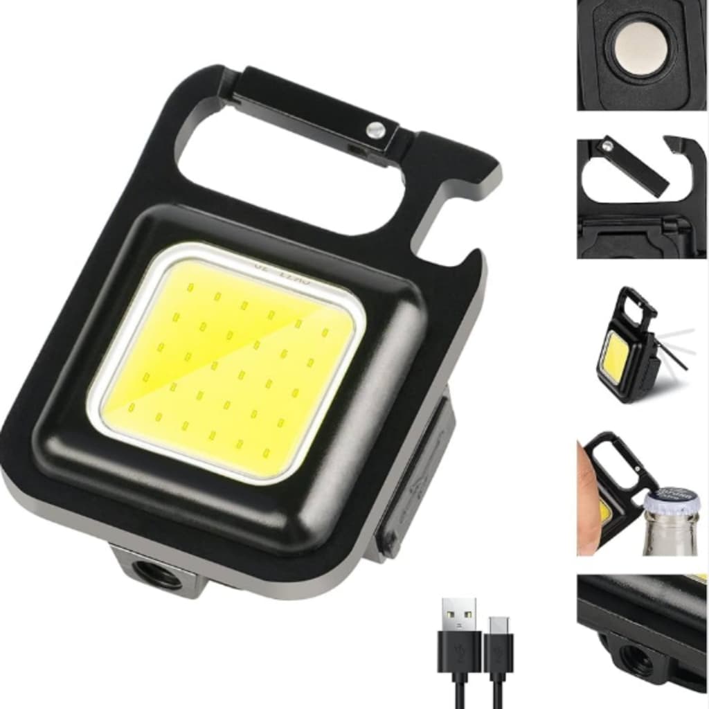Mini Lanterna Com Led 4 Modos de Luz , abridor de garrafas, Chaveiro portatil