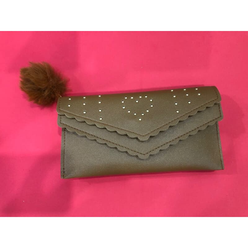 Carteira Feminina Nova Vintage Buckle Long Ladies De Couro PU Com Pom Pom Telefone