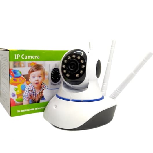 câmera iP robô 3 antenas wifi visão noturna full HD 360º microfone áudio babá eletrônica robozinho sem fio app yoosee
