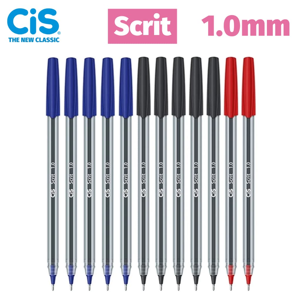 Kit Caneta Cis Scrit Ponta Média 1mm