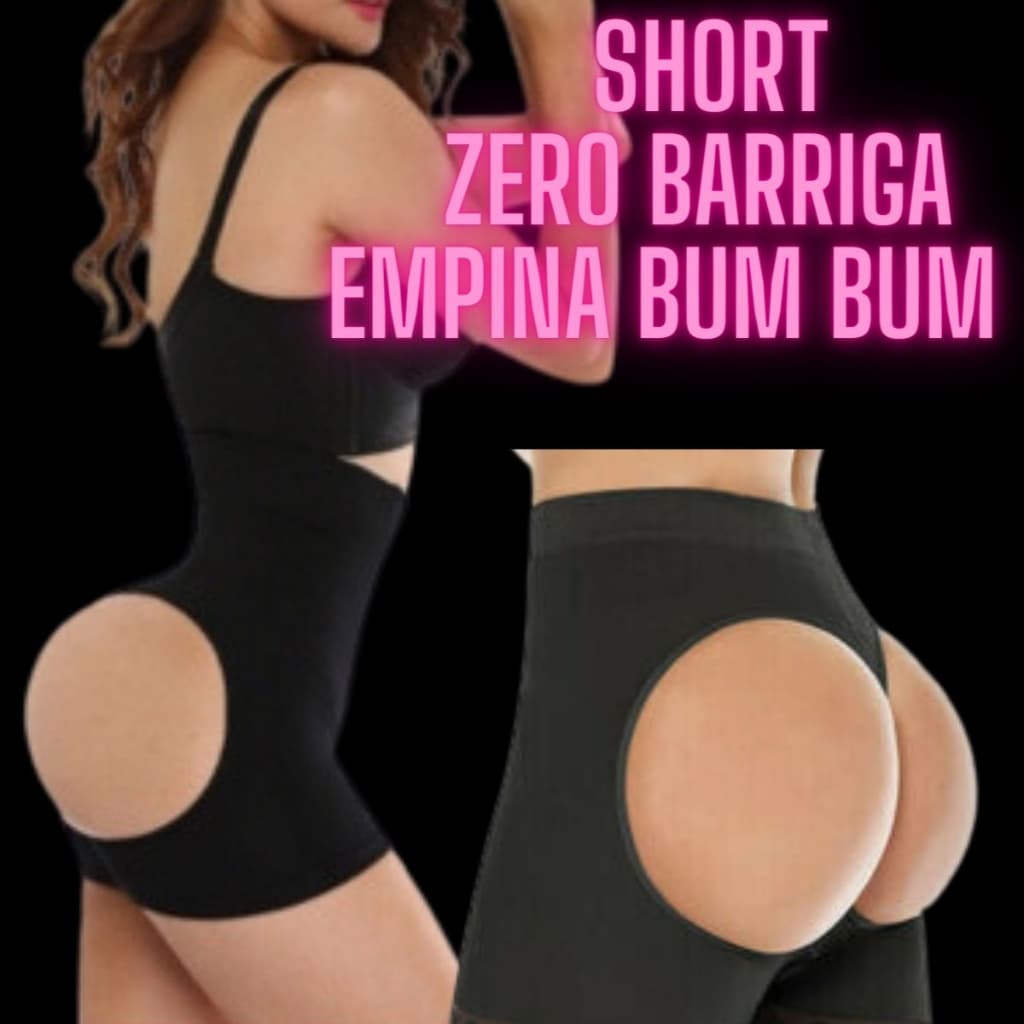 short modelador zero barriga  levanta bum bum efeito silicone  usar.vestido.saia.calça feminina