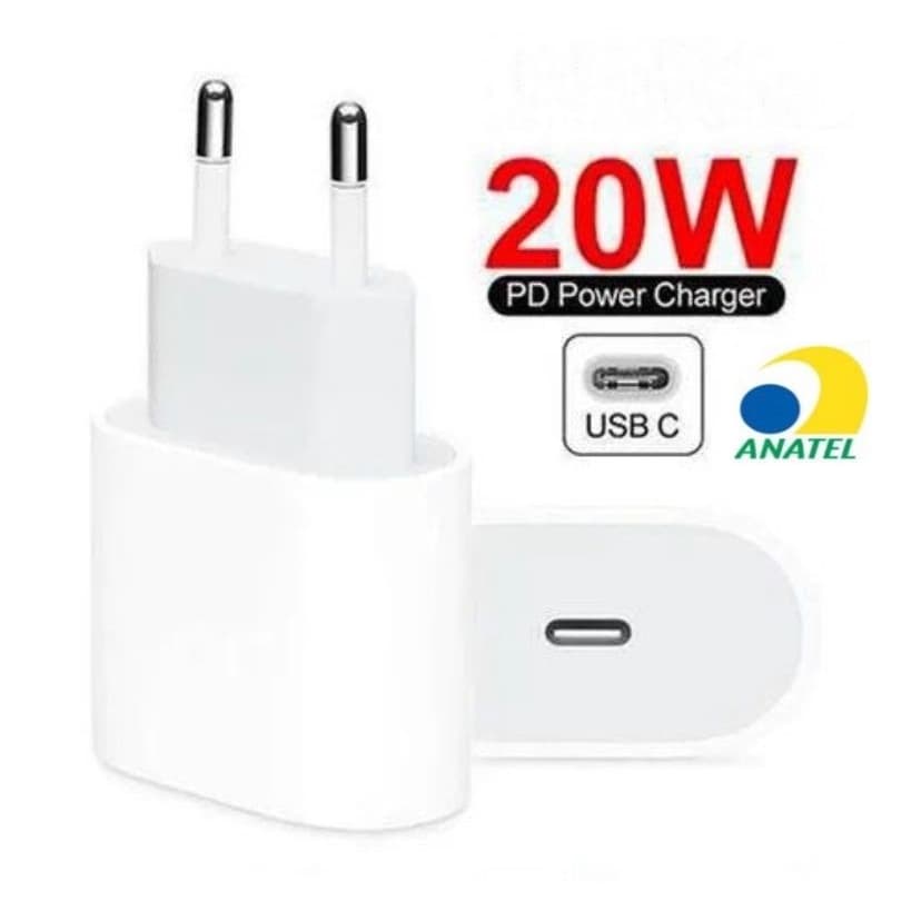 Caixinha Carregador Turbo 20W - Fonte Tomada Tipo C Turbo X Cabo Lightning para iPhones
