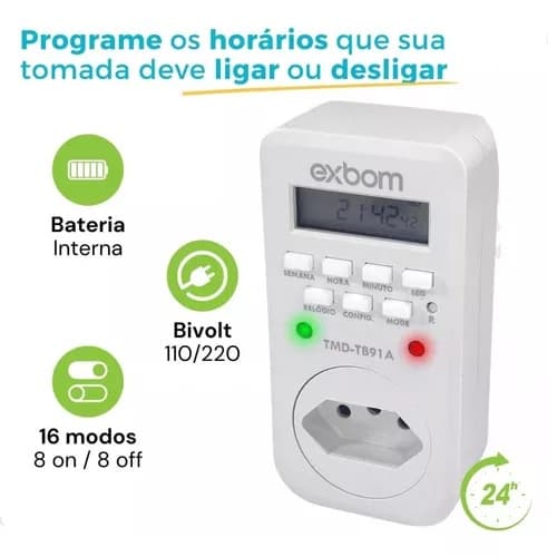 Timer Digital Bivolt Temporizador Programavel Automatico