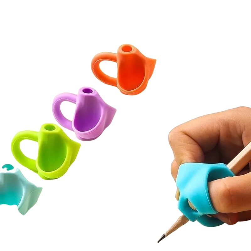 Kit 10 Adaptador  Apoio Dedos Segura Lápis Protetor Escrita